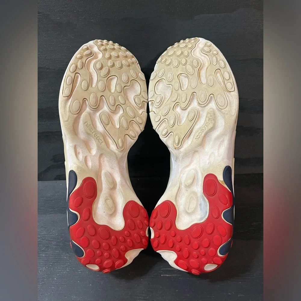 Nike React Presto Mens Size 10 Blue Sneakers Red Grey Shoes - Picture 5 of 8